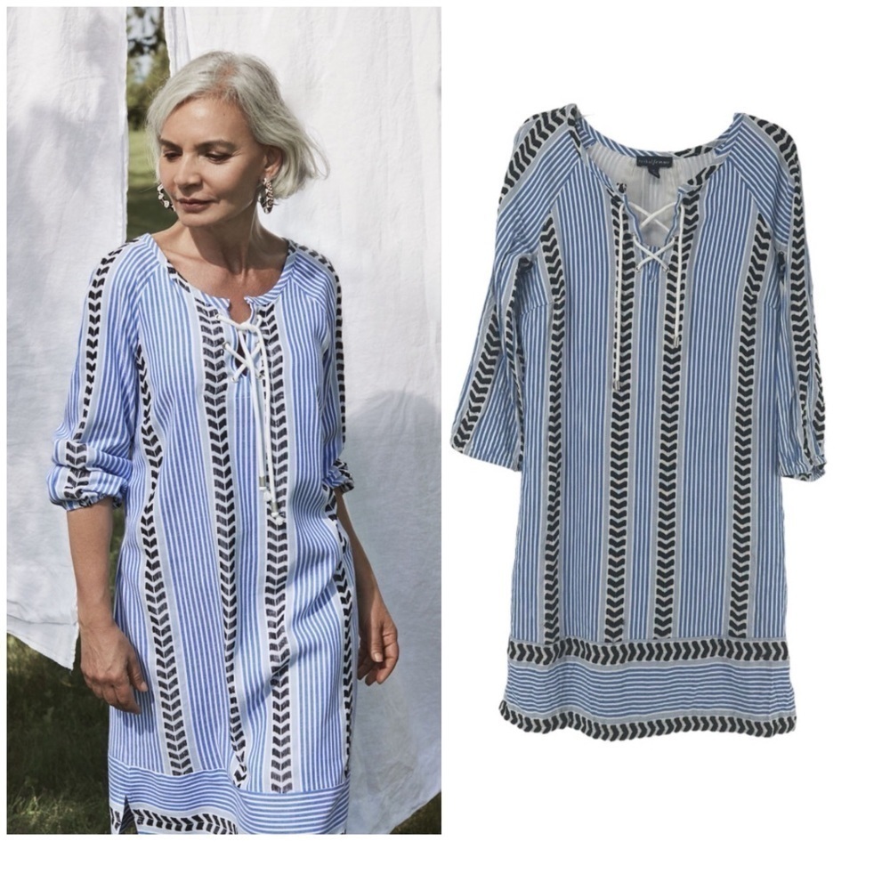 Tribal Femme Bohemian Resort Dress Cotton Blend Women’s  Size XS Pockets Beach